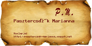 Pasztercsák Marianna névjegykártya
